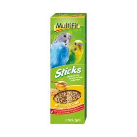 MultiFit Palčke za male papige z medom in sezamom 2 x 30 g