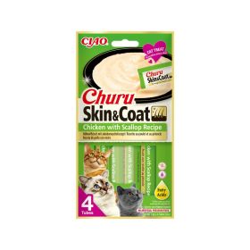 Churu poslastica za mačke Skin&Coat piščanec z okusom kosti 4x14 g